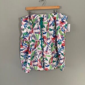 NEW Outdoor Oasis Men's White‎ Tropical Floral Swim Trunks Shorts 4XLT Tall